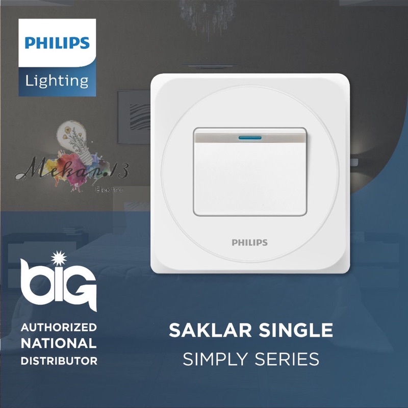 Philips simply saklar tunggal engkel 1 gang 1 way single switch ori