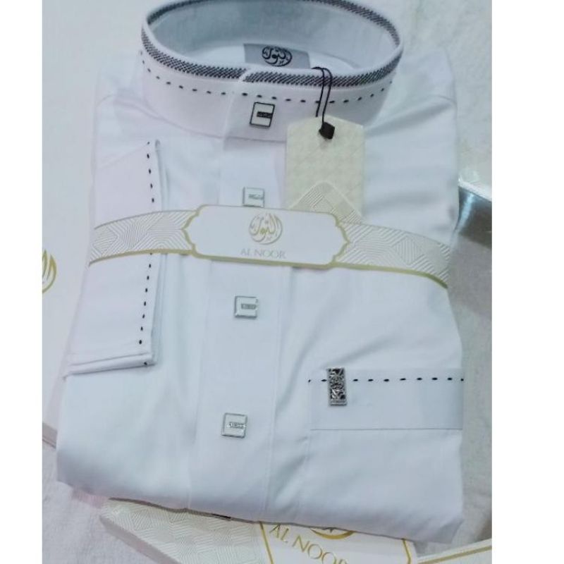 JUBAH AL NOOR PUTIH MOTIF TERBARU