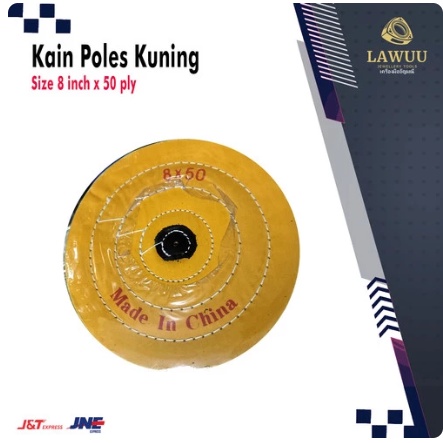 Kain Poles Kuning 8 inch, untuk poles metal dan perhiasan