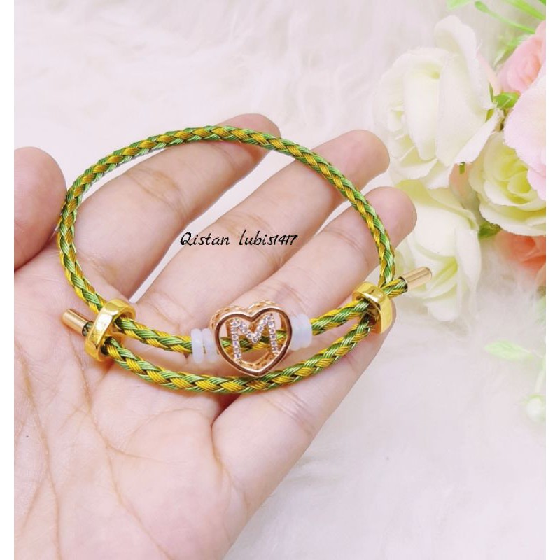 gelang korea inisial rodhium