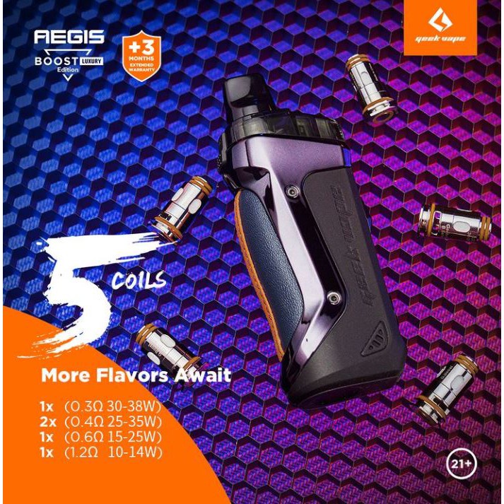 VAPOOR AEGIST BOOST 40W LUXURY EDITION LIMITED GRATIS 5 COILS