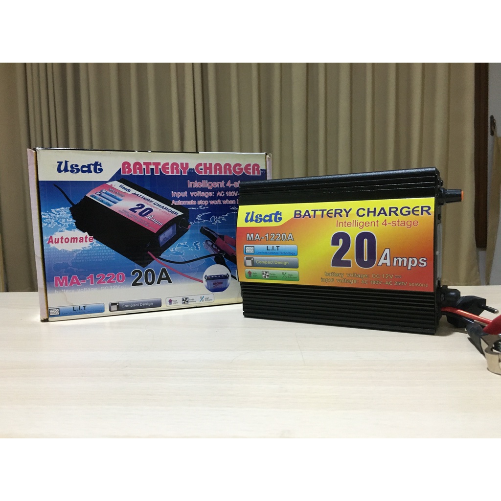 CHARGER AKI DC 12V 12 VOLT AC 180-250V 20A 20 AMPERE USAT MA-1220 MOBIL MOTOR MAINAN PORTABLE