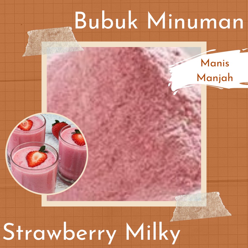 

Bubuk Minuman Premium Rasa Strawberry Milky 1 Kg Serbuk Minuman Stroberi Milky Enak Murah Halal