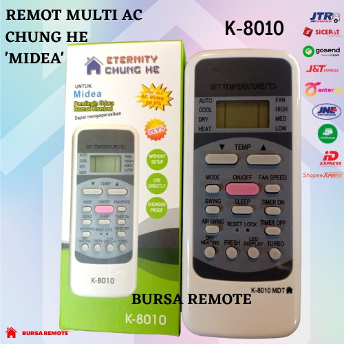 Remot / REMOTE AC 'MIDEA'  Multi Chunghe K-8010 / ecer dan grosir