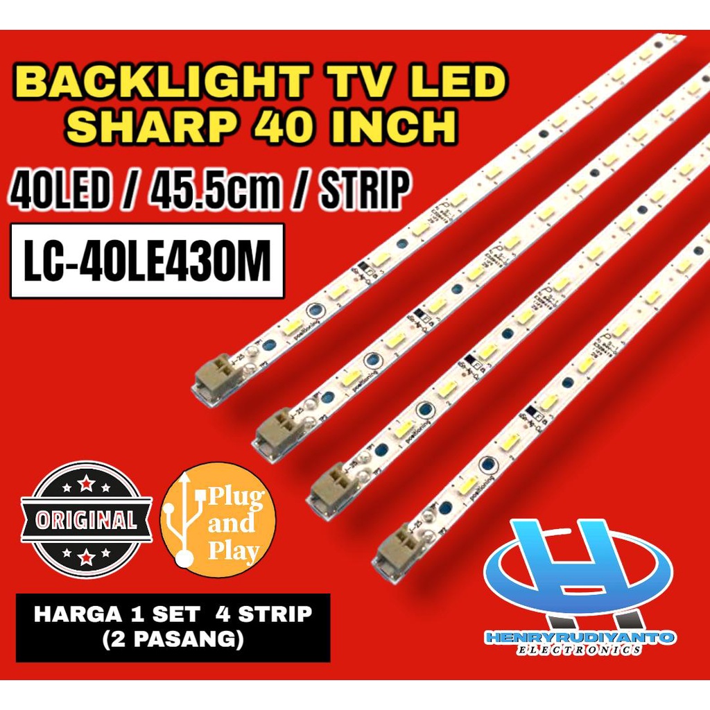 BACKLIGHT TV LED SHARP 40 INC LC 40LE430 M 40LE430M LC-40LE430 LC-40LE430M 40LE LAMPU BL SMD LC40LE4