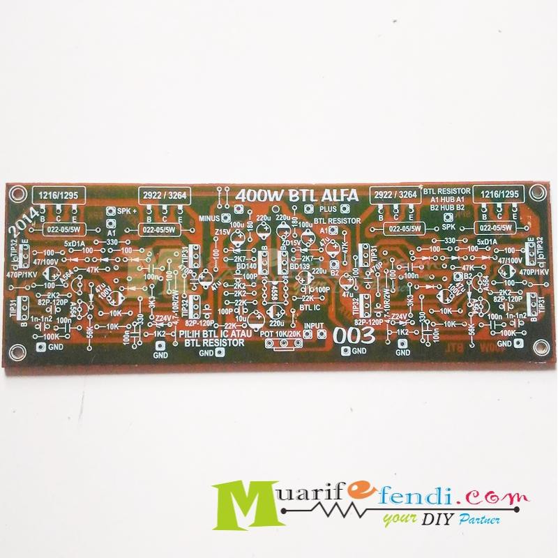 PCB Power Amplifier BTL 400 Watt ALFA