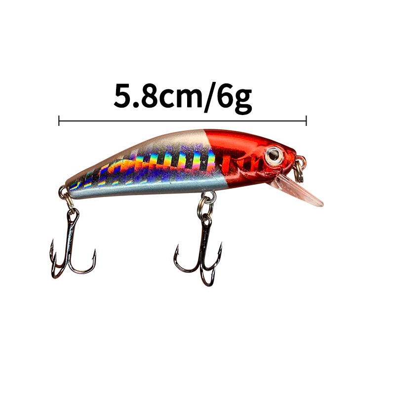 1pc Umpan Pancing Ikan Minnow Spinner Bahan Plastik 55mm / 6.5g