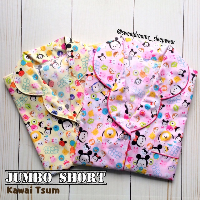 Kawai Tsum Yellow Jumbo Short P + Babydoll Set Molang Tosca