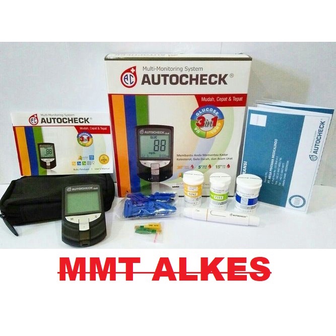 alat test gula darah Auto Check GCU 3in1 ORIGINAL Alat Cek Gula Darah Kolesterol Asam Urat autochek