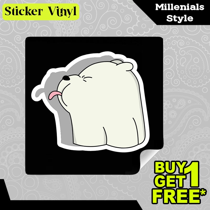 

Stiker Sticker We Bare Bears Ice Bear Shows Tongue Kartun Animasi Anak Aesthetic Bahan Vinyl Satuan Anti Air