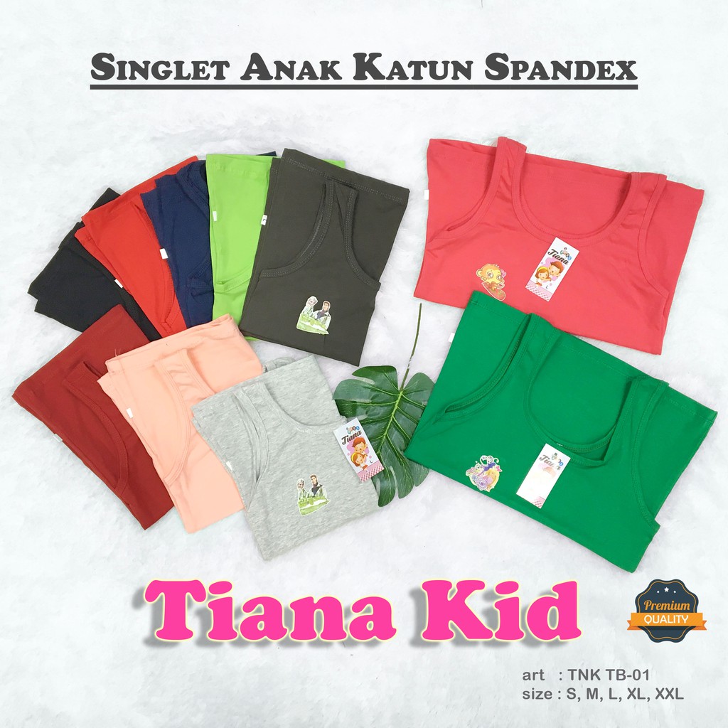 TIANA KIDS | Tanktop Anak KATUN SPANDEX / Atasan Anak / Singlet Anak / art TNK TB-01 TALI BESAR