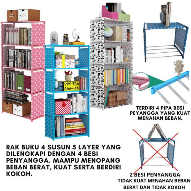 RAK BUKU PORTABLE RAK SERBAGUNA