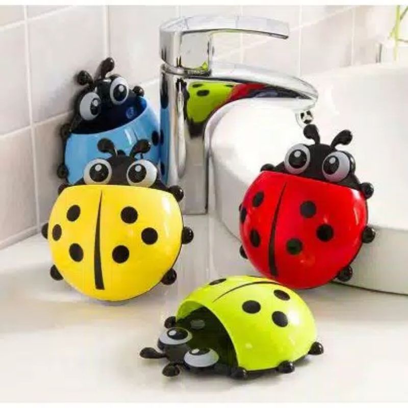 Tempat Sikat Gigi &amp; Odol Motif Kumbang gantung, Lady bug tooth brush