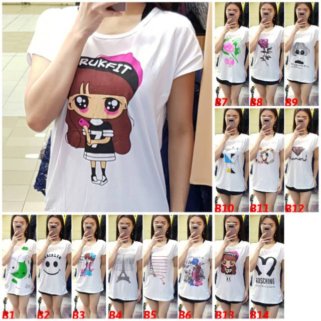  BIG SIZE Kaos  Import  Wanita  Cewek Perempuan Premium B1 