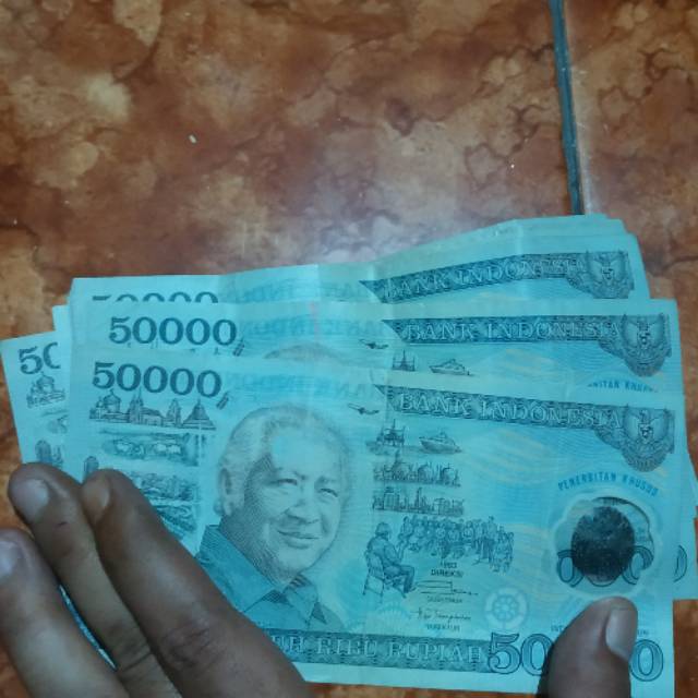 Uang 50ribu soeharto mesem polymer