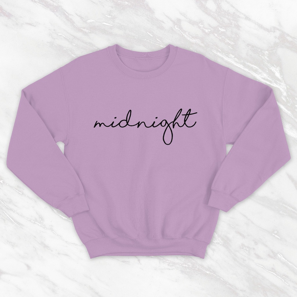 MIDNIGHT SWEATER WANITA - CREWNECK HALUS TEBAL TERLARIS