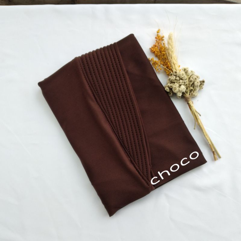Hijab Bergo Spandek Jersey Menutup Dada/Hijab Instan Bergo Hamidah/Hijab Sport-Choco
