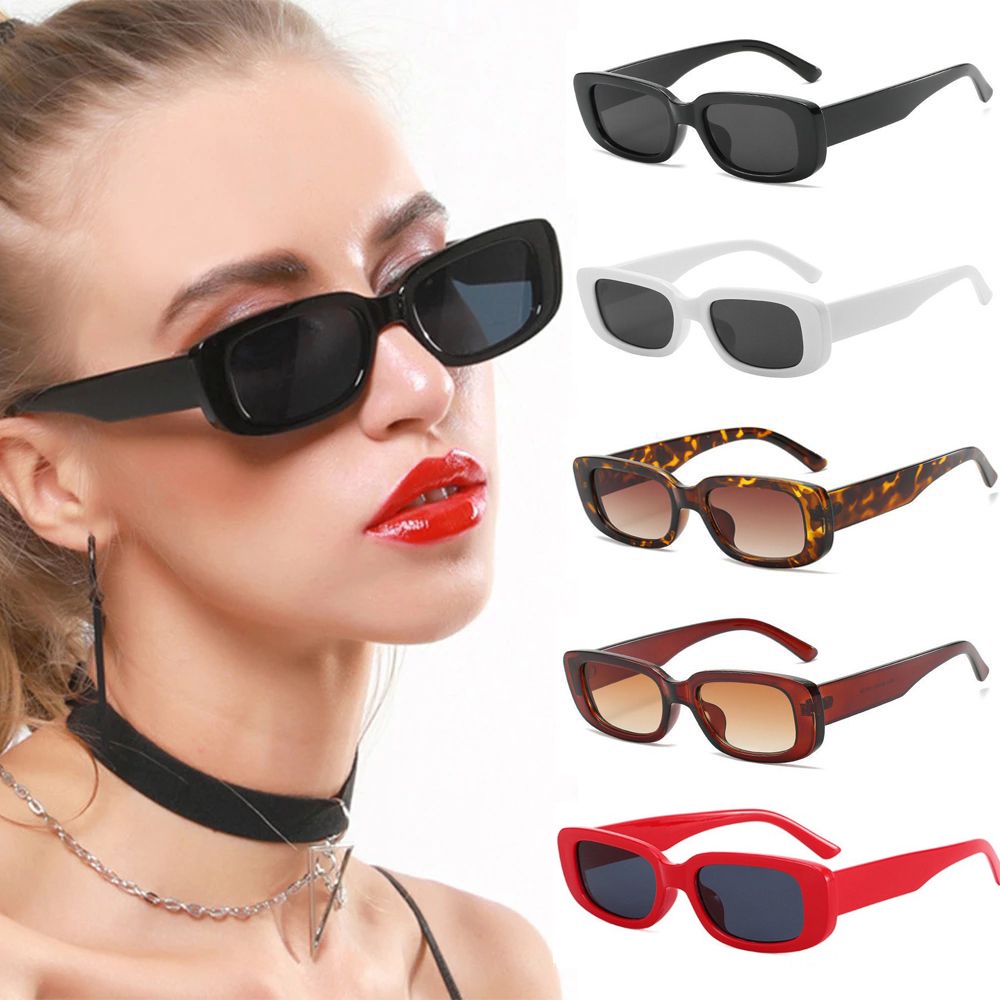 Kacamata Hitam Dengan Frame Kecil Motif Leopard Untuk Wanita