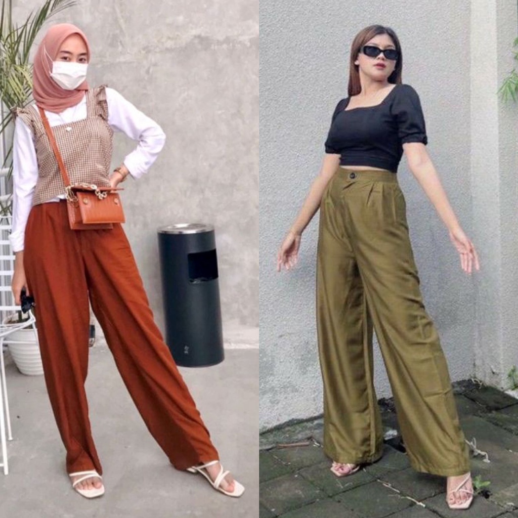 1KG MUAT 6PCS | HAWAII KULOT HIGHWAIST RAYON ANTI NGATUNG ANTI GERAH KOREAN STYLE HITS OOTD SELEBGRAM