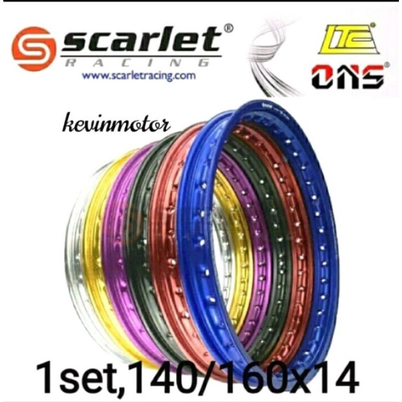 VELG PELEK ALUNINIUM MEREK SCARLET(1SET )UK 140/160,160/185,185/215 RING 14 YA BOSKU ALUMINIUM