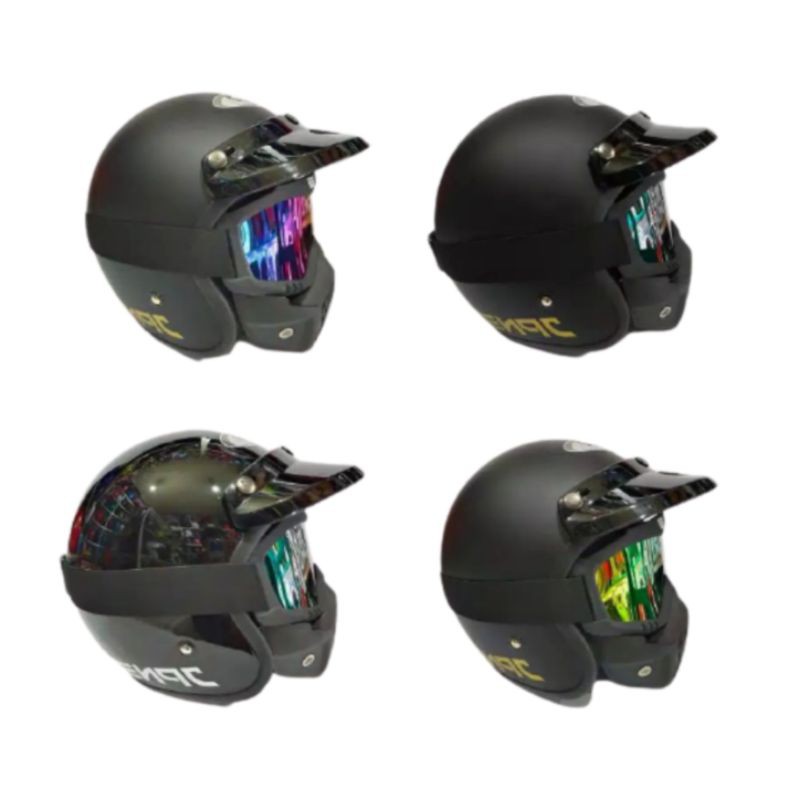 HELM BOGO JPN HITAM DOP+GOOGEL MESK