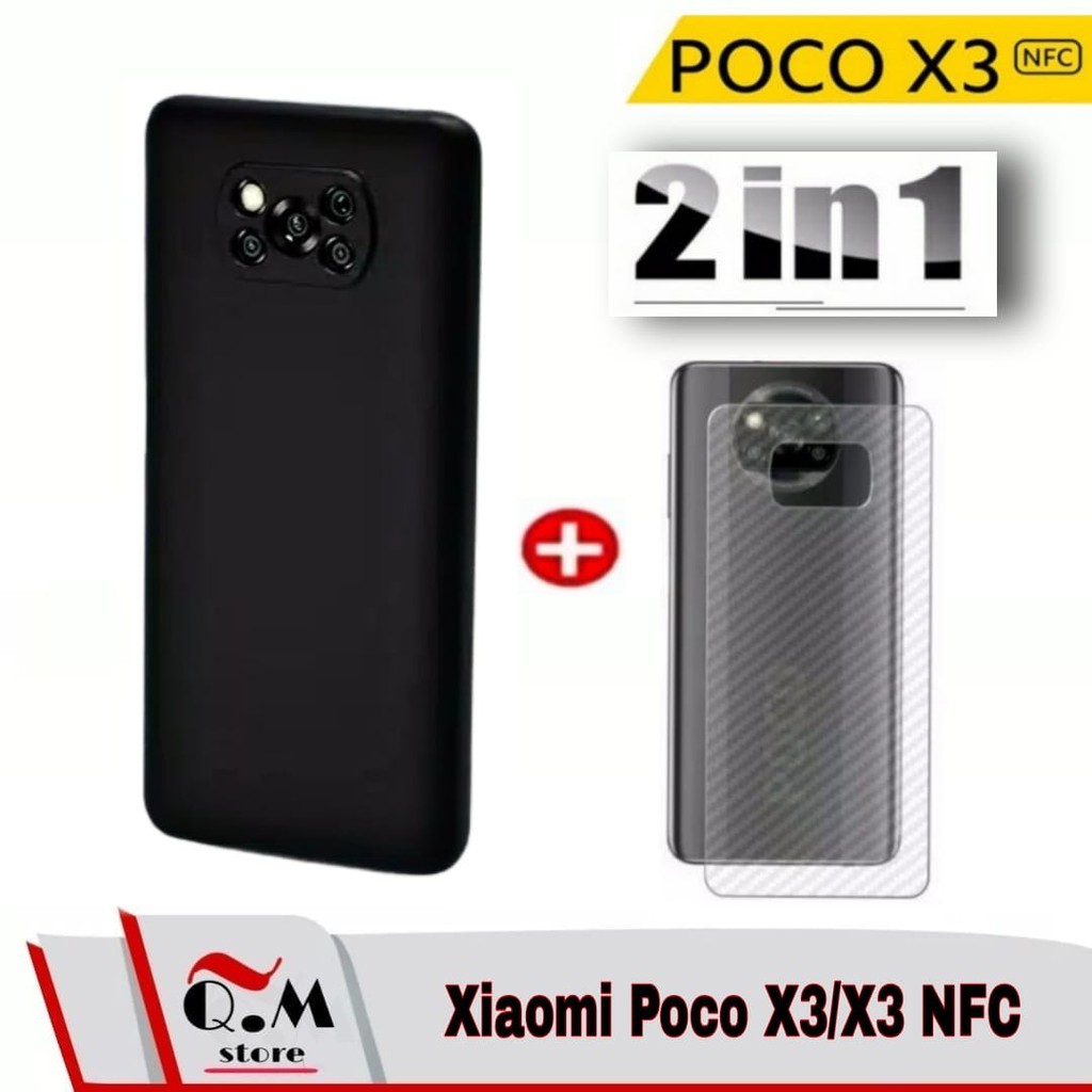 Xiaomi Poco X3/X3 NFC / Poco M3 Soft Case Slim Premium Silikon Black Matte Protection 2-IN-1 Garskin