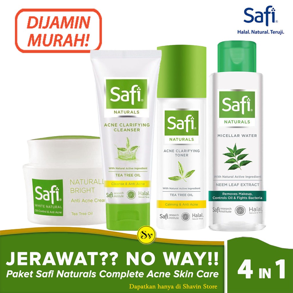 Paket Safi Naturals Complete Acne Skin Care - Paket Perawatan Kulit Berjerawat Safi