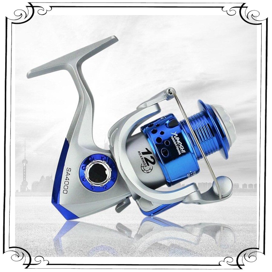 GS8 SA4000 Series Reel Pancing Fishing Reel 5.5:1 Gear Ratio YUMOSHI Silver Blue