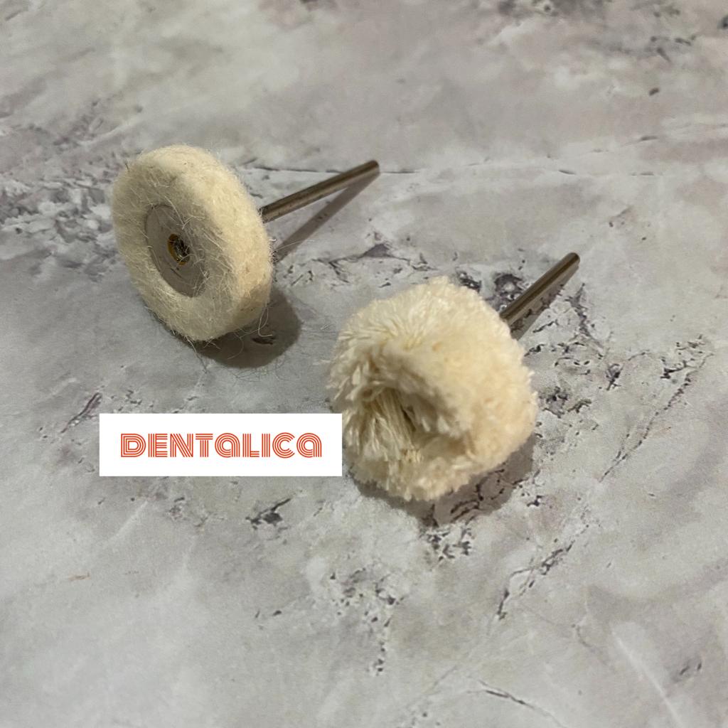 Dental cotton wheel polishing / brush Wool / brush wool bur poles bulu domba