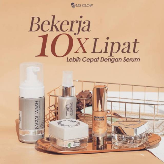 skincare paket krim kecantikan perawatan wajah glowing wanita MS GLOW lengkap dengan serum ala korean aman sudah BPOM-4