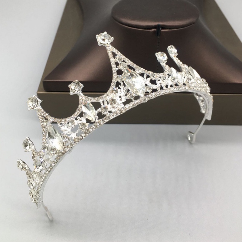 Set Perhiasan Kalung Tiara Kristal Berlian Imitasi Untuk Pengantin Wanita