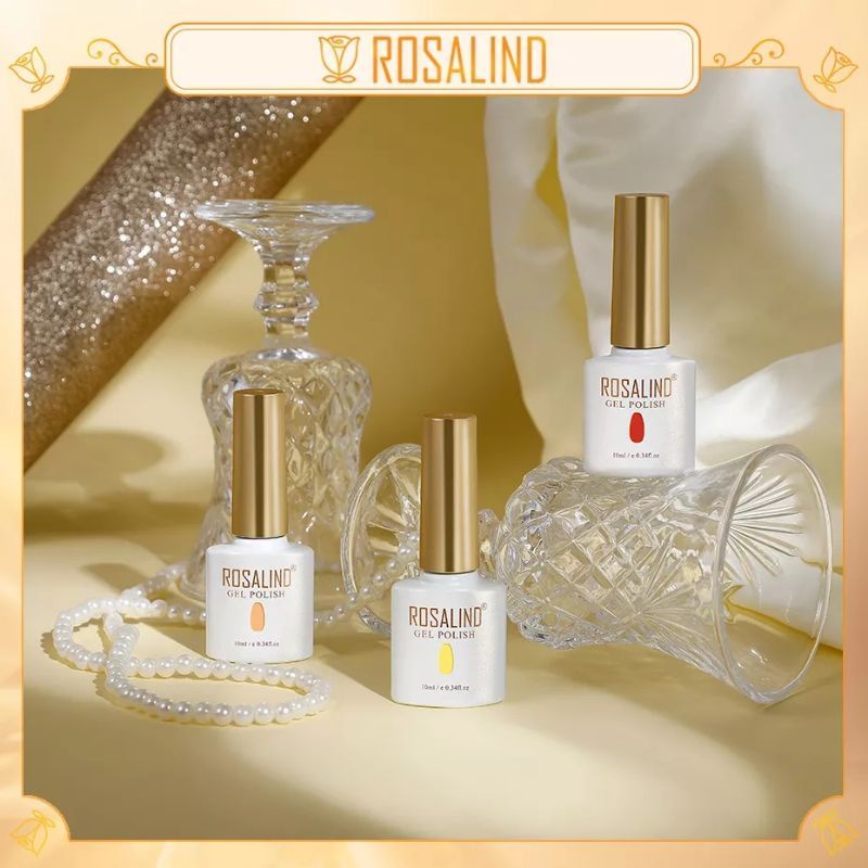 ROSALIND Gel Nail Polish 10 ml Botol Kaca UV LED / Kutek / Cat Kuku/ Kutek Gel/  Kutek UV LED/ Kutek Nail Arts Murah Bagus