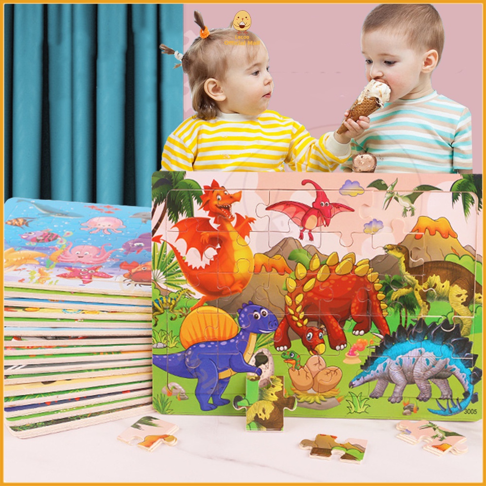 Poney Puzzle kayu mainan edukasi anak Wooden toys jigsaw puzzle kartun