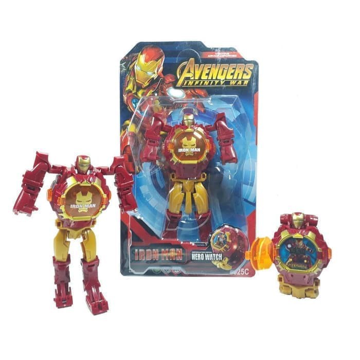 Parling Laris! JAM TANGAN ANAK BISA BERUBAH ROBOT AVENGER TOBOT GROSIR IRONMAN Low Price!