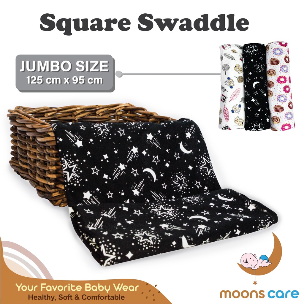 SNI DITA moonscare Bedong Segi Empat Jumbo Size 125X95 Cm Bedong jumbo Square