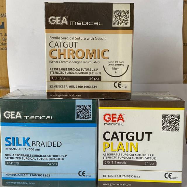 Catgut Chromic, Silk Braided, Catgut Plain