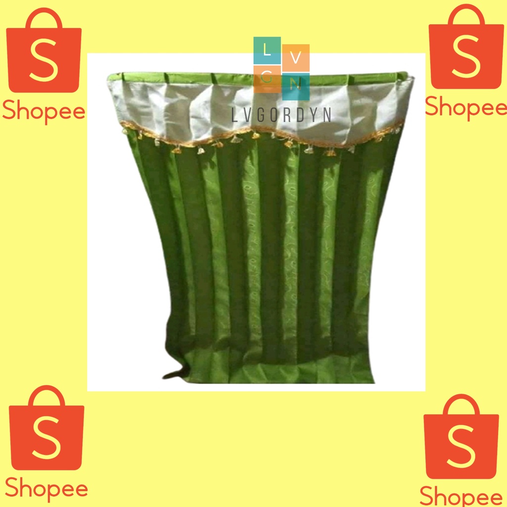 GORDEN MURAH GORDEN MANOHARA  TIRAI JENDELA TIRAI PINTU GORDEN PONI RENDA PINTU JENDELA HIJAU  TUA