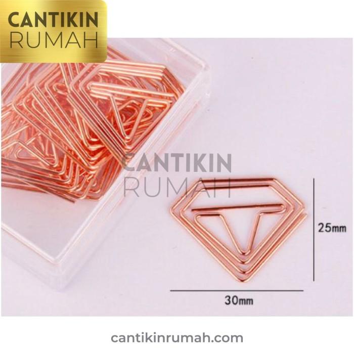 

Klip | Paper Clip Bentuk Diamond Berlian Penjepit Kertas Binder Rosegold