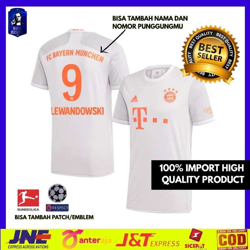 PREMIUM JERSEY BAYERN MUNCHEN AWAY 2020 2021 IMPORT HQ BAJU BOLA TOP ORIGINAL TERBARU