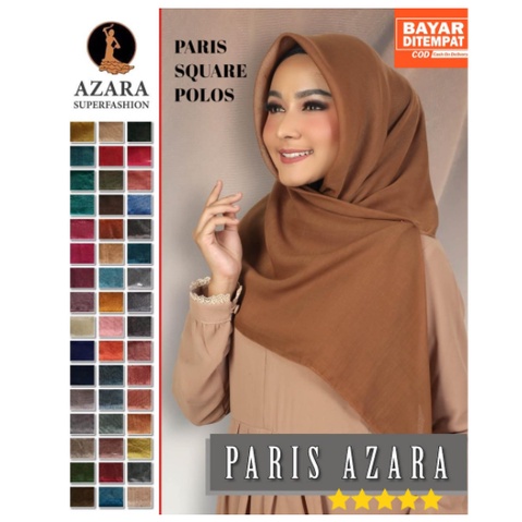 Jilbab Segi Empat Paris Polos Premium Azara