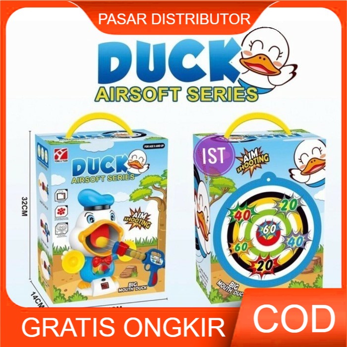 Mainan Anak Big Mouth Duck Airsoft Series &amp; Baby Monkey Tembak Mulut Mainan Anak