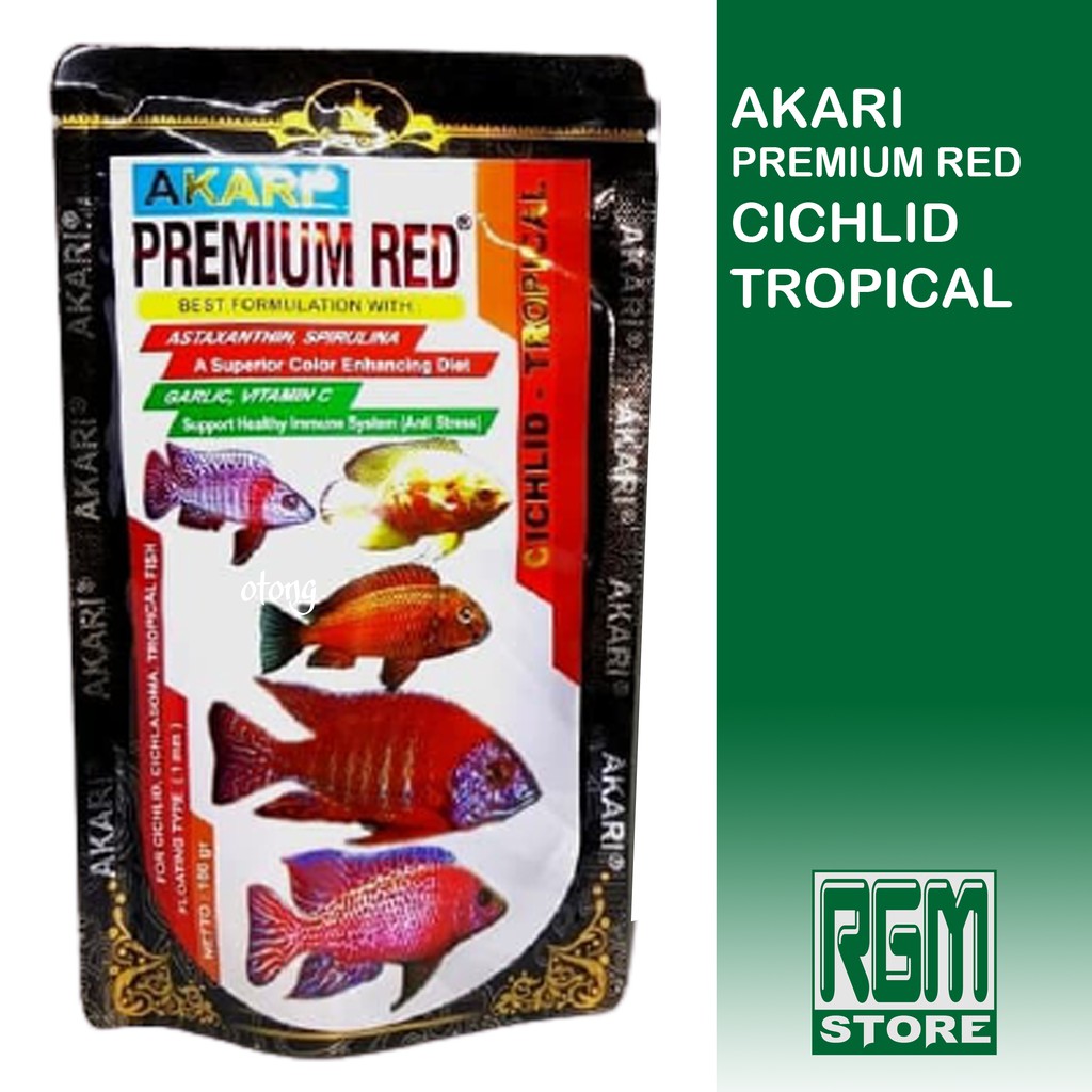 AKARI Premium Red Cichlid Tropical ciklid ciclid merah makanan pakan pelet ikan