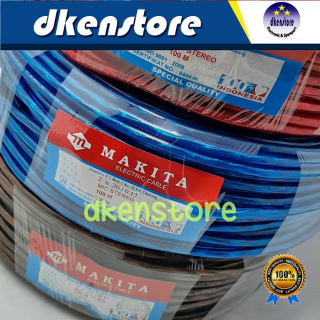 Kabel Mic Stereo Makita Transaparan 2x20 0.12 100m warna