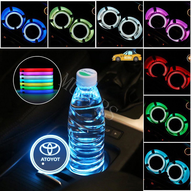 Alas Gelas Mobil Toyota 7warna Glow Coaster Pad Untuk Innova Razie Yaris Wish Avanza Rush Kijiang Corolla Cross