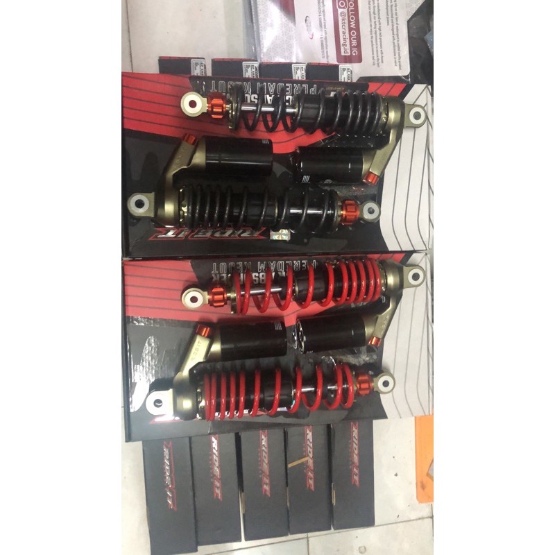 SHOCK BELAKANG RIDE IT GP299 PREMIUM DOUBLE CLICK UKURAN 280 320 340 RED TITANIUM