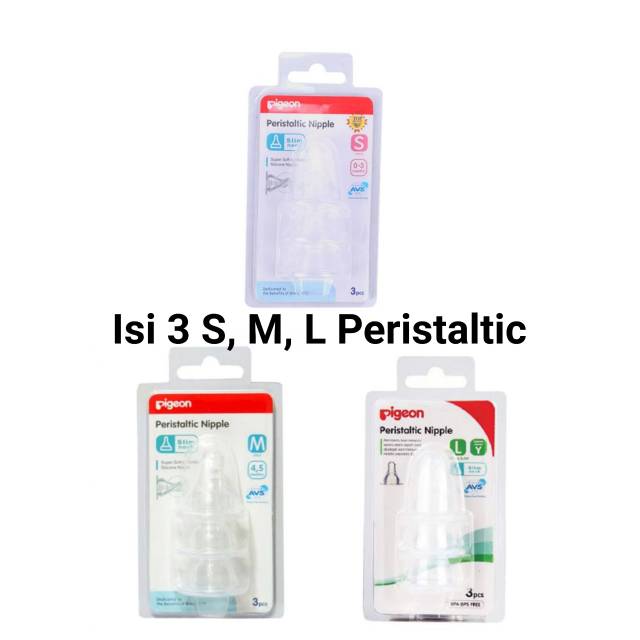 Pigeon Peristaltic Nipple S,M,L 3pcs