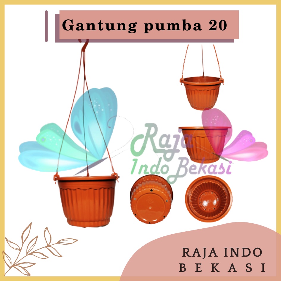 Pot Gantung Pumba 20 Merah Bata - Pot Gantung Coklat Bagus - Bukan Pot Gantung Mawar Putih