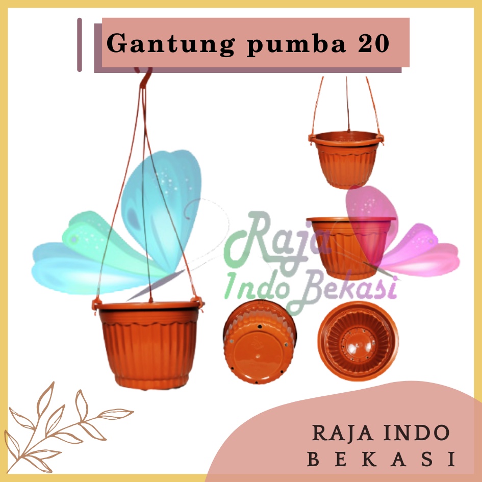 Pot Gantung Pumba 20 Merah Bata - Pot Gantung Coklat Bagus - Bukan Pot Gantung Mawar Putih