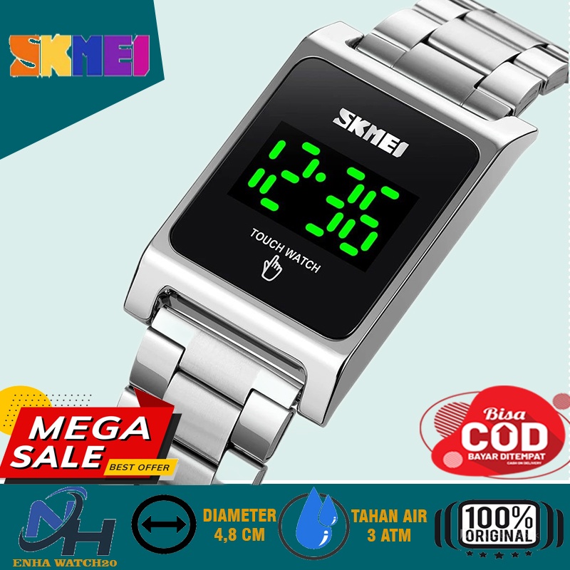 SKMEI 1869 Jam Tangan Pria Digital Sport Watch Touch Screen LED Display Stainless Steel