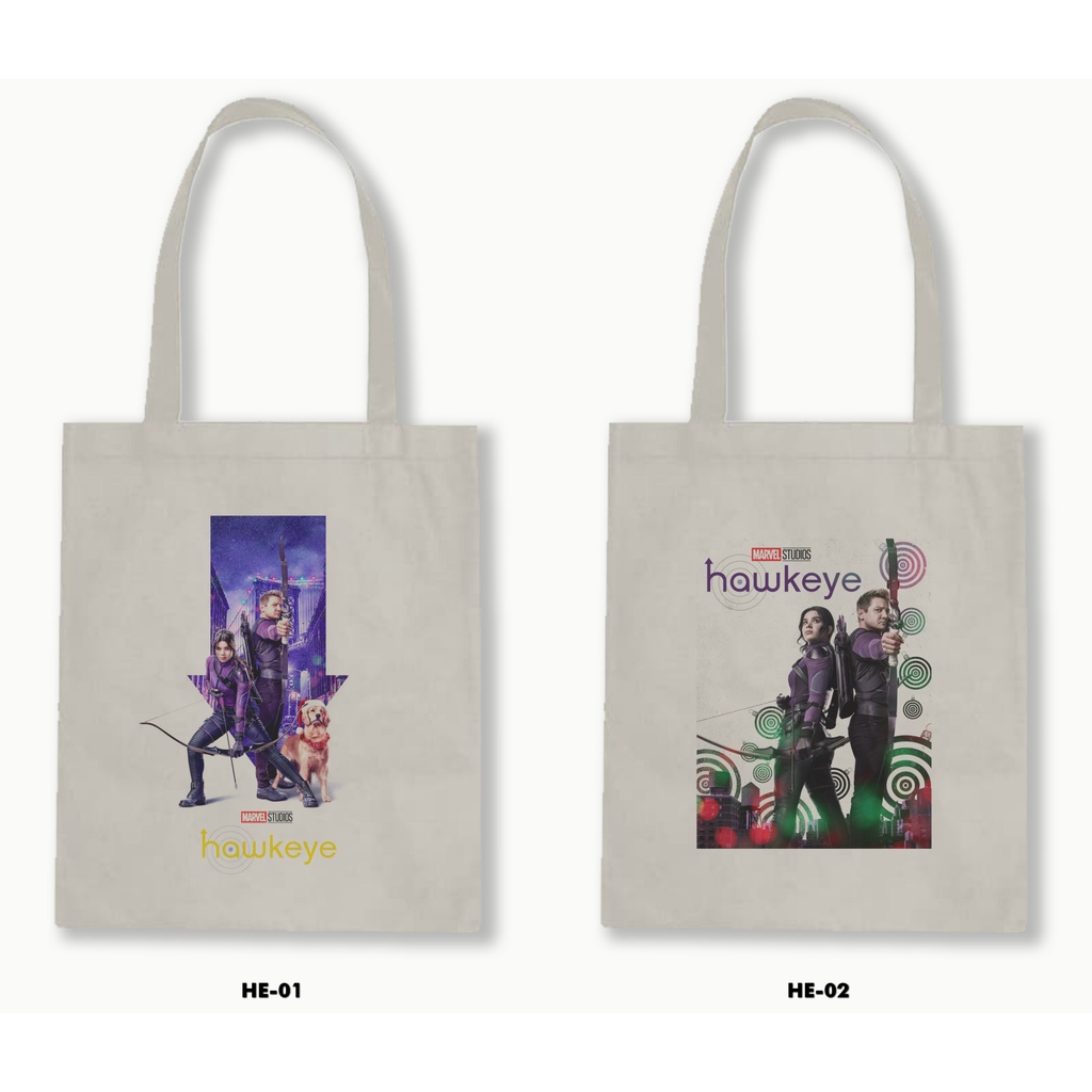 Tas Tote Bag Resleting Kanvas/Blacu  - Hawkeye